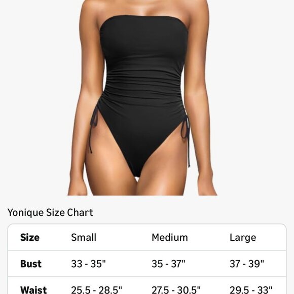 One-Piece Swimsuit Tummy Control BLACK SIZE M - Picture 2 of 4
